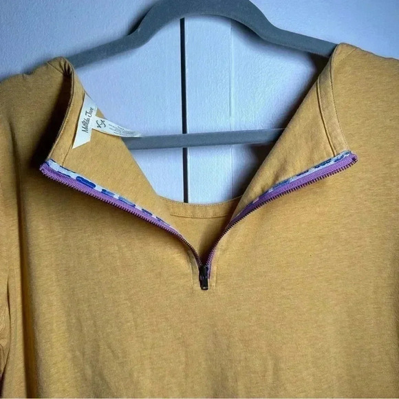 Matilda Jane Weekend Vibes Tunic Top Yellow Blue Tiered Ruffle Hem Women's L - Picture 6 of 6